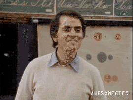 Carl Sagan points at you. You're awesome.